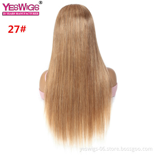 100% Human Hair colorful Lace Wig Virgin Hair Straight Long Lace front wig for women support Customized